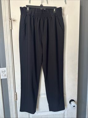 Grace Karin Black Elastic-Waist Dress Pants- 3XL